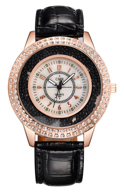 Black Women Watch Fashion Rhinestones Bead